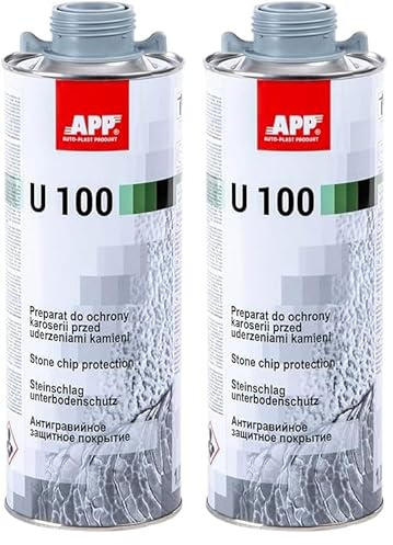 APP U100 UBS Überlackierbarer Unterbodenschutz für Auto | Steinschlagschutz | Korrosionsschutz | grau | 1 kg (Packung mit 2)