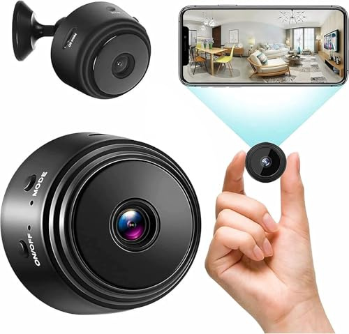 Mini Camera, Wireless Camera 1080P Full HD with Audio and Video, Baby Monitor Home Security Surveillance Cam with Night Vision Motion Detection - Black
