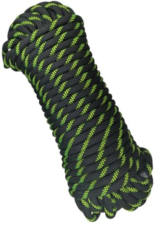 YIUBCZOQI 30m Corda Statica da Arrampicata 8mm per Outdoor Sport, UIAA | nylon ad alta resistenza, anti-abrasione, anti-UV, nero fluorescente, per alpinismo, soccorso e Campeggio