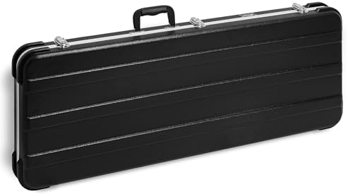 Tiger E-Gitarren Hartschalenkoffer ABS Schwarz | Plüsch-Innenfutter, Verriegelungsriegel, verstärkter Griff, witterungsbeständig, passend für E‑Gitarren