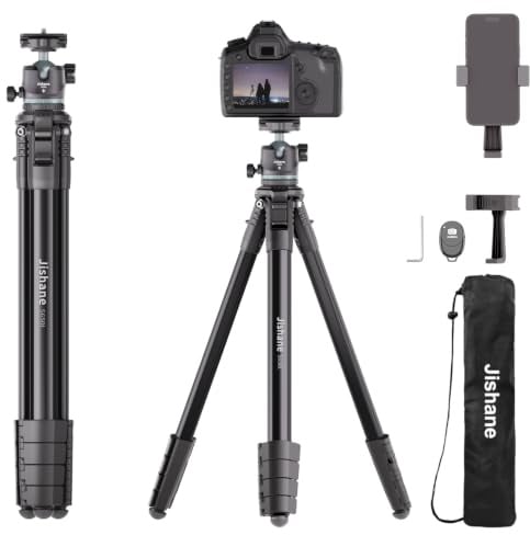 Lightweight 72 Inch Tripod with Wireless Remote for Outdoor & Travel | 72 Compact Travel Tripod,360° Ball Head,Lightweight but Portable with Phone Holder Quick-Release Plate