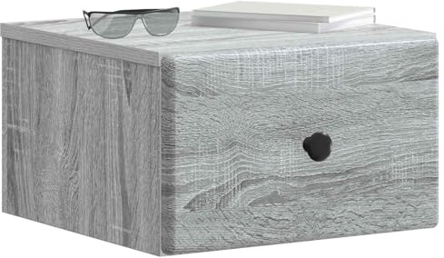 vidaXL Wandmontierter Nachttisch Graues Sonoma 34,5 x 33 x 20 cm, Moderne Schlafzimmermöbel, rechteckige Nachttische, praktische Beistelltische, viel Stauraum, schicke Accessoires für Räume