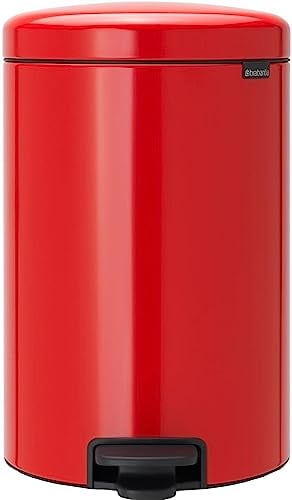 Brabantia 111860 New Icon Poubelle à Pédale Acier Inoxydable Rouge 29 x 33,5 x 46 cm 20 L