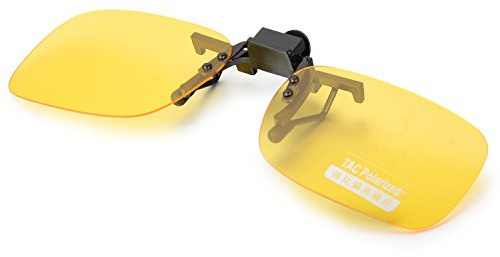 Aroncent UV400 Sonnenbrillen Vorhänger Brille Aufsatz Clip On Polarisiert, 2 Größe, Braun Gelb Grün Grau
