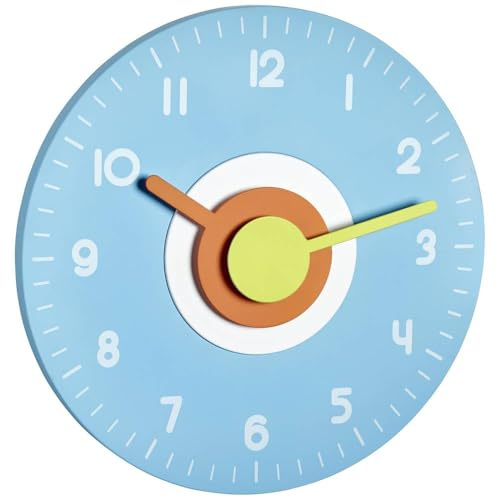 TFA Dostmann Analoge Design-Wanduhr, 60.3015.06, leise durch das Sweep Uhrwerk, frisch und farbenfroh
