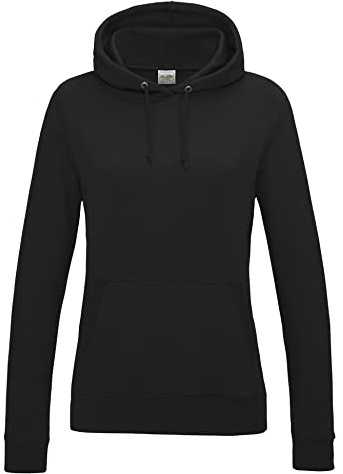 AWDis Women's Girlie College Hoodie, Black (Jet Black), 14 (Manufacturer Size:Large)