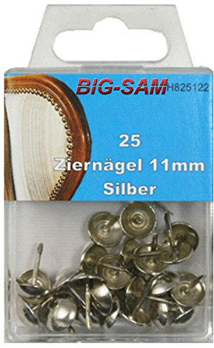 BIG-SAM - Ziernägel - Vintage Polsternägel - 15, 25 oder 100 Stück - (25 Stück, Silber)