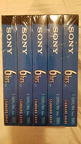 Sony VHS T-120VL/WA Standard Grade VHS Klebeband – 5 Stück