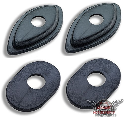 Germany Motorsports Motorrad Adapterplatten Blinker Platten für LED Miniblinker schwarz (Honda)