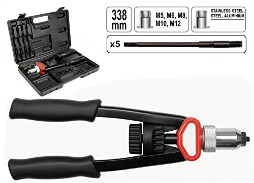 Profi Nietmutternzange Nietzange Länge 338 mm für Nieten M5, M6, M8, M10, M12 Hebelnietzange Blindnietzange