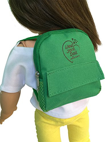 The New York Doll Collection Denim Grün Rucksack passt 18 Zoll/46 cm Puppen - Mädchen Puppe Zubehör