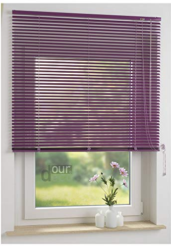 ourdeco® Aluminium-Jalousie / 110 x 220 Flieder (Breite x Höhe) / Montage an Wand oder Decke, Premium Alu-Jalousie