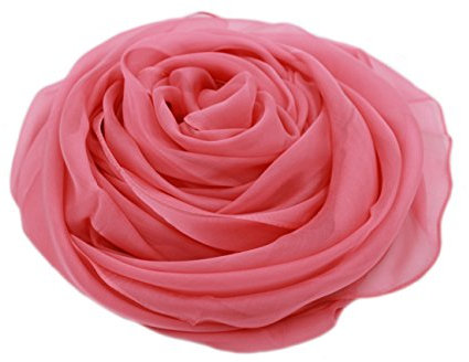 MEISHINE® 180 * 110cm 100% Pura Seta Donna Sciarpa Perfetto per Decorazione (rosa)
