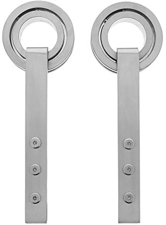 INTERSTEEL - 2-teiliges Laufrollen-Set Modern Edelstahl gebürstet - Schiebetürrollen für Schiebetüren, Innentüren und Wandschränke - 255 mm