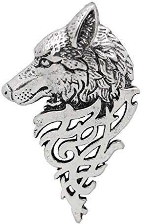 FITYLE F Herren Schmuck, Brosche Anstecknadel, Wolf Muster, Hochzeitsschmuck, Antikes Silber