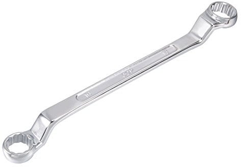 sourcing map 16mm x 18mm Metric 12 Point Offset Double Box End Wrench Chrome Plated, Cr-V Steel