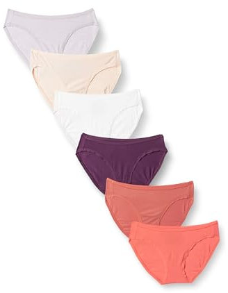 Amazon Essentials Women's Cotton Bikini Brief Underwear (Available in Plus Size), Pack of 6, Neutral Shades, 12