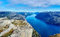 Benutzerdefinierte 3D Fototapete Zimmer HD Wandbild Norwegen Fjord Landschaft 3D Fotomalerei Sofa TV Hintergrund Wand Vliestapete Mural350 * 245 cm