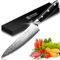 PAUDIN Damastmesser Kochmesser 20 cm Küchenmesser Damaskus Messer mit Ergonomischem G10-Griff, Scharfes Japanisches VG10-Stahl-Kochmesser