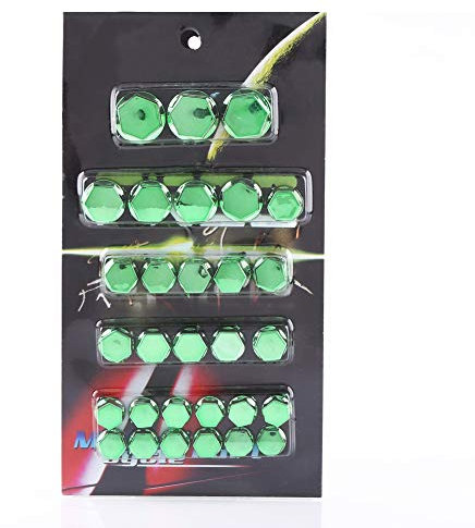 Qiilu moto écrou à vis, 30pcs moto moto vis écrou boulon bouchon couvercle décoration s'adapte pour 8-20mm vis universel la plupart des motos(vert)