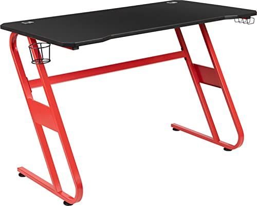 Flash Furniture Gaming-Schreibtisch, Holz, Rot, 60,3 x 130,8 x 76,2 cm
