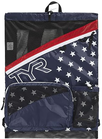 TYR Zaino Elite Team Mesh, rosso/blu navy., Taglia unica, Classico