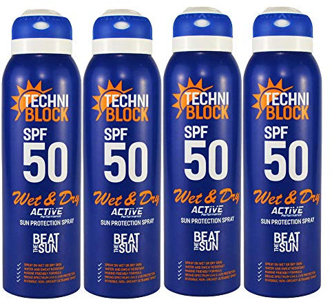Techniblock LSF 50 Wet & Dry Active Performance Sunscreen 150 ml x 4