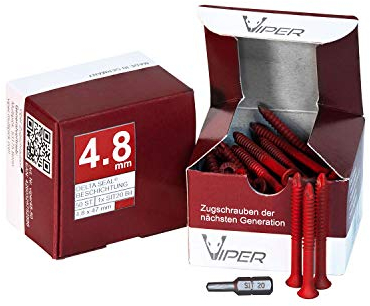 MULTIPICK Zugschraube Schlüsseldienst - [4.8 x 48 mm] Ziehschraube Türöffnung - Zylinder Zieher Schrauben Set - Schloss Schraube Türzylinder - Zugschrauben Glocke - 100 Stück