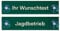 Hinweis Schild Saugnapfschild Jagdbetrieb Gravur Grün Kunststoff 200x50mm