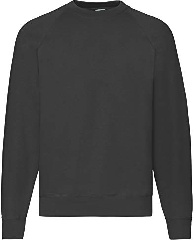 Fruit of the Loom Classic Raglan Sweat Herren Neu, Farbe:schwarz, Größe:XL