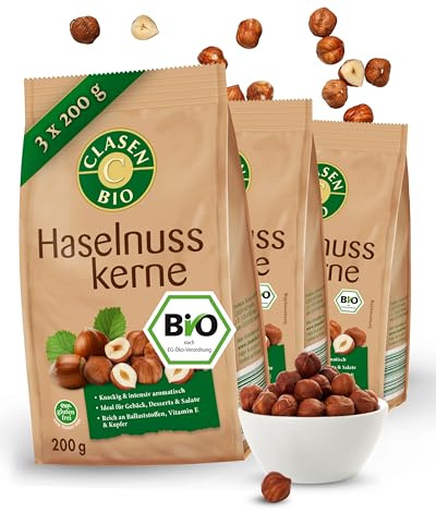 3x CLASEN BIO Haselnusskerne ohne Schale - 200g