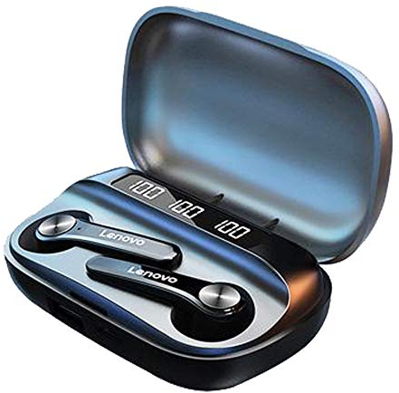 Lenovo Original écouteurs sans Fil QT81, Oreillettes avec contrôle Tactile IPX4, 1200mAh, Grande capacité, Batterie de 30h, réduction du Bruit, Bluetooth 5.1