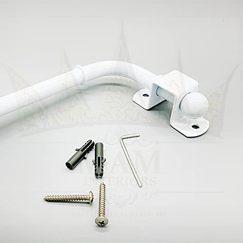 SWINGING DOOR DRAPERY ARM WHITE FINISH EXTENDABLE 55 TO 105CM (21 2/3 TO 41 1/3IN APPROX.)