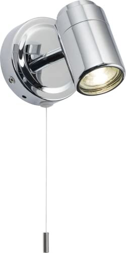 Knightsbridge 230V IP44 GU10 Single Spotlight, Polished Chrome