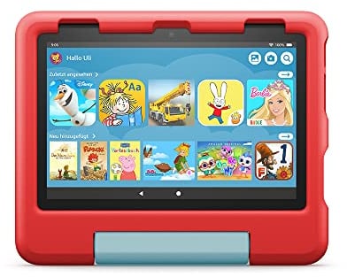 Kindgerechte Schutzhülle von Amazon für das Fire HD 8-Tablet (nur kompatibel mit der 12. Generation, 2022), rot