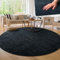 Paco Home Moderner Kuscheliger Wohnzimmer Teppich Kurzflor waschbar flauschig Weich Einfarbig Felloptik zeitlos stilvoll rutschfest pflegeleicht, Grösse:200 cm Rund, Farbe:Navy-Blau