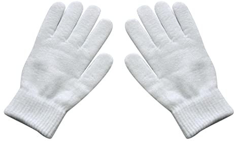 Orbgons Damen-Winter- und Herren-Dick-Kaltfarben-Radsport-Strick- und -Handschuhe Warme Feste Handschuhe Gefütterte Handschuhe Damen (White, One Size)