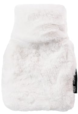 Mini Silky Soft White Faux Fur Cover and 0.5 Litre Natural Rubber Hot Water Bottle
