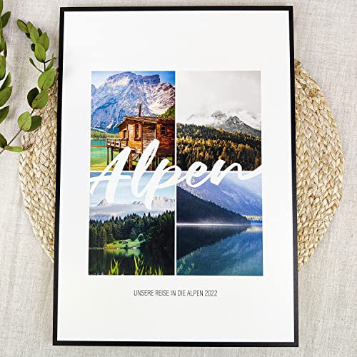 Alpen Geschenk Holzbild - Foto Geschenk - personalisierbar zum Hinstellen/Aufhängen optional beleuchtet Alpen Souvenir, Alpen Deko, Alpen Urlaub, Alpen Geschenke - personalisierte Geschenke