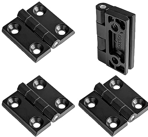 4 Scharniere 50x50mm aus Zink Metall zum aufschrauben - für Türen Klappen Deckel ideal zur Verwendung mit T V Slot Profilen! | 3 Größen zur Auswahl……