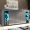 Creative Furniture Sideboard 164 cm Grey TV Unit Modern Stand Grey Gloss Doors Free LED