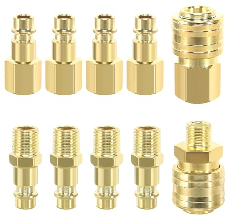 10 Stück Druckluftkupplung 1/4 BSP Druckluftanschluss Schnellkupplung Druckluft Kupplungen Druckluftschlauch Kupplung Druckluft Zubehör für Schlauch Fitting