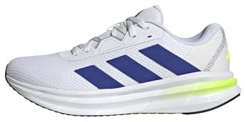 adidas Uomo Galaxy 7 Running Shoes, Ftwr White/Lucid Blue/Lucid Lemon, 42 EU