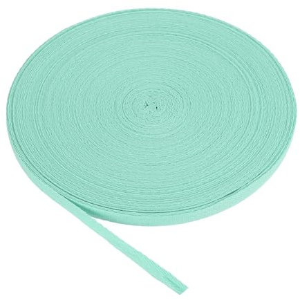 PATIKIL Baumwollband Baumwolle Gurtband 10mm x 45m, Schrägband Baumwoll Nahtband Köperband Saumband Einfassband Stoffband Webband zum Nähen für DIY Basteln Stricken, Frisches Grün