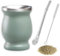 thirei Set Mate, 230ML Calabaza Mate, Tazas Yerba Mate, con Pajita y Brocha, para Cocinas, Restaurantes, Cafeterías, Verde