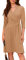 Businesskleid für Damen 3/4 Ärmel Midikleid A-Linie Kleider Unsichtbarer Reißverschluss Herbst Khaki XXL