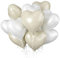 18 Zoll Herzluftballons Cremefarbene, 10 Stück Creme Weiß Herzluftballons Hochzeit, Beige und Weiße Luftballon Herz Folienballons Helium für Boho Geburtstag Babypartys Verlobung Valentinstag Partydeko