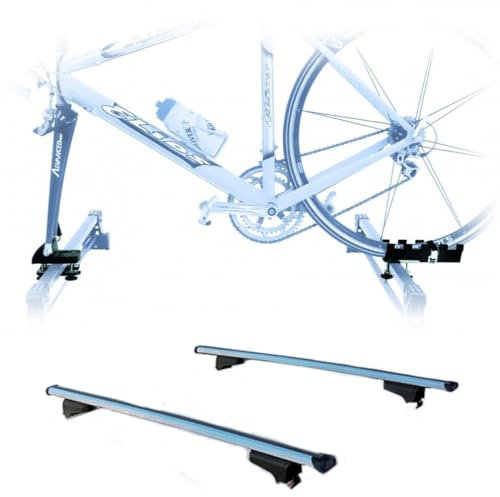 Set Portabici tetto + Barre realizzato per SCENIC/X-MOD CROSS Attacco alla Forcella universale Set Barre da 127 CM c/Serratura + Kit Attacchi