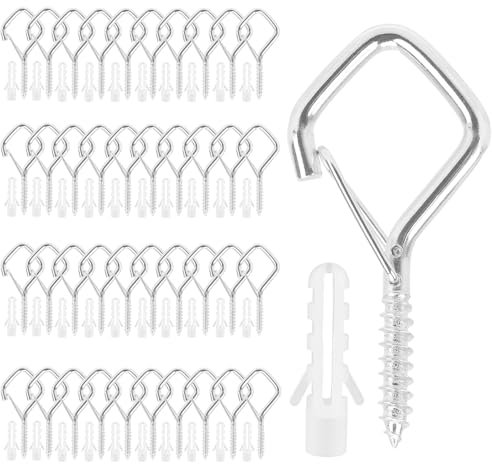 Haken Zum Schrauben,40PCS Silbrig Schraubhaken,Deckenhaken,Wandhaken Zum Schrauben,Hakenschrauben,Haken Decke,Haken Schrauben,Wandhaken Für Blumenampel,Schraubenhaken,Schraubhaken Klein,Kederhaken