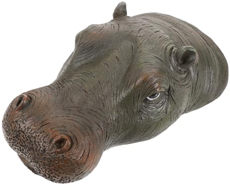 Alipis Nilpferd-Statue Harz Nilpferd-Figur Schwimmende Teich-Ornamente Gartenteich-Ornamente Für Den Außenbereich